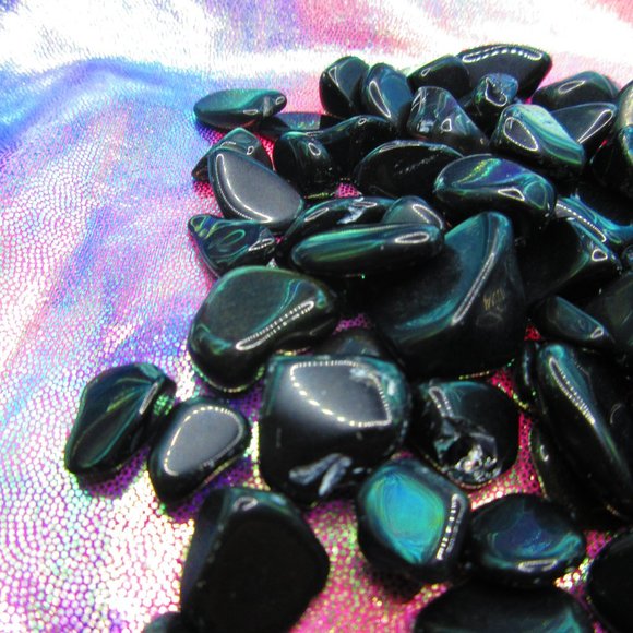 Black Obsidian Tumbled 5 Ounce Grid Set - Picture 3 of 6